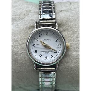 Carriage Silver Tone Women’s Stretch Band Quartz Watch